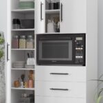 AEKA Ae-2074 Aras Beyaz Çok Amaçlı Mutfak Dolabı&banyo Dolabı, Kiler, 3 Kapaklı, 3 Çekmeceli, Fırın Bölme