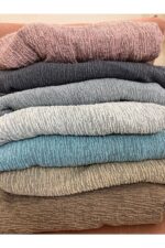 Gerbera Home Collection Jakarlı Ağaç Kabuğu Lastikli Koltuk Örtüsü Takımı 3 2 1 1 Krem Renk - Görsel 4