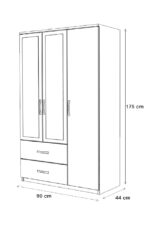 Metalia Gm 851 Home Aynalı 3 Kapı 2 Çekmeceli Gardırop - Görsel 10