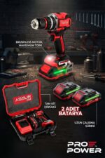 ASSUR 21V Pro Seri Kömürsüz Çift Akülü Metal Şanzıman Led Işıklı Taşıma Çantalı Şarjlı Darbeli Matkap - Görsel 5