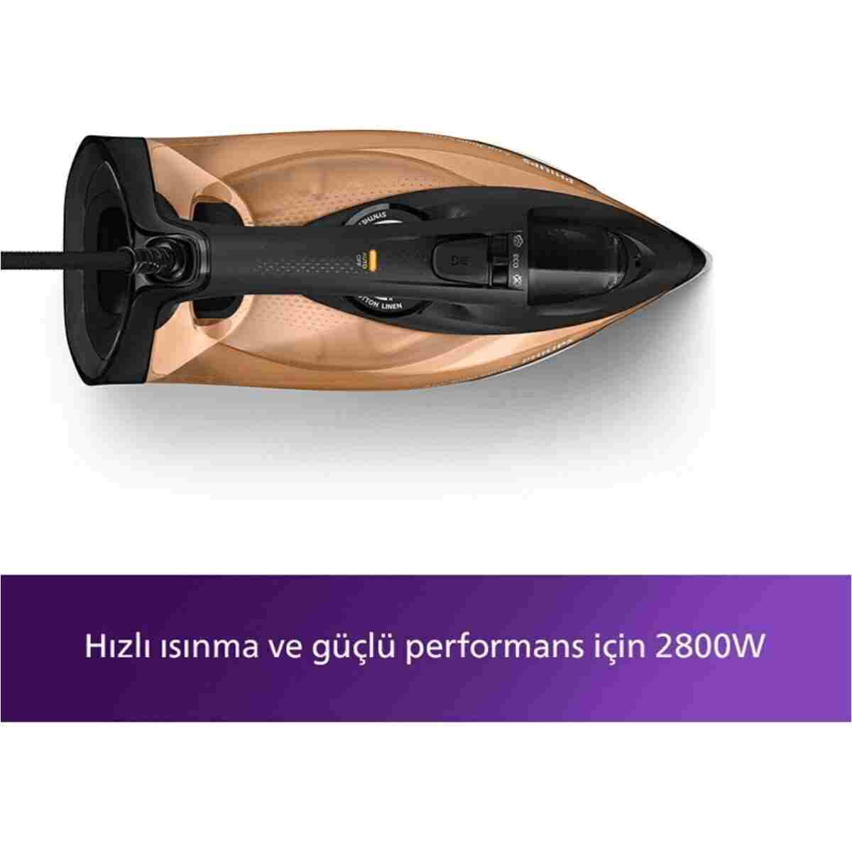 Philips 7000 Serisi Buharlı Ütü, 2800W, 50 g/dk Sürekli Buhar, 250 g Şok Buhar, DST7040/80 - Görsel 6