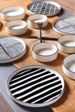 Kitchen Life 12 Parça 6 Kişilik Stackable Black Eyes Kahvaltı Takımı - Lüx Kahvaltılık Sunum Tabağı Seti - Görsel 9