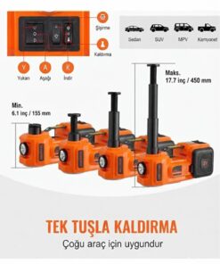 Alternative view of EZERE Areks Car Pro 180W 5 Ton Çok Fonksiyonlu Elektrikli Hidrolik Kriko Lift Kaldırma / Kompresör / Bijon Sökme / LED Işık