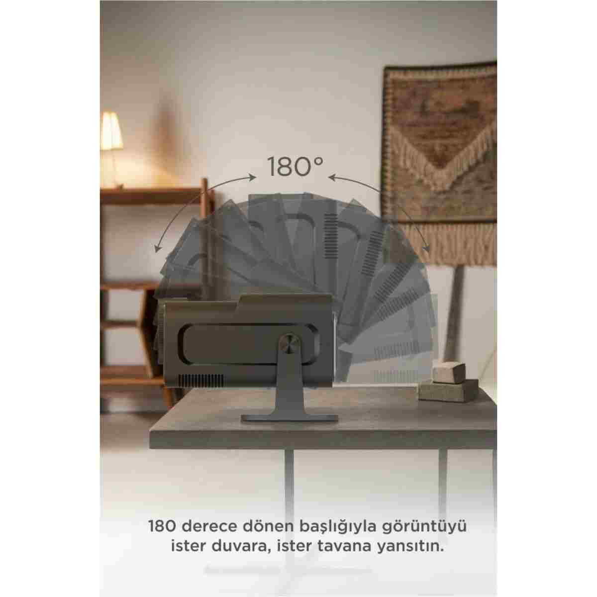 Torima Projeksiyon Cihazı Taşınabilir Ev Sinema 4K 1080P Android Akıllı Projektör HY320 Siyah - Görsel 5