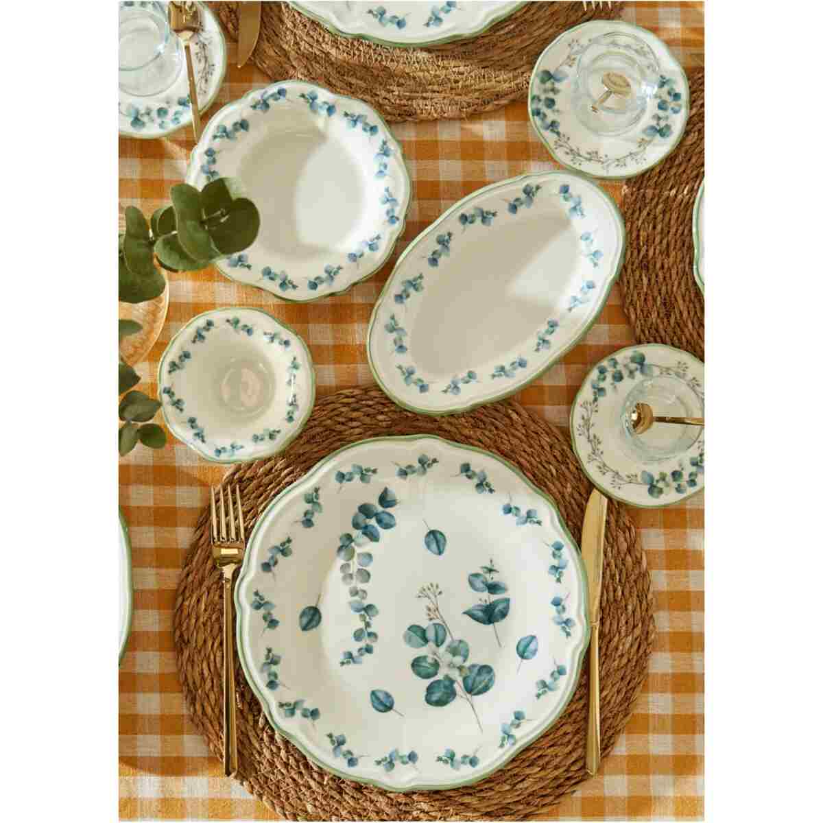 Bella Maison Ocaliptus Stoneware 26 Parça 6 Kişilik Kahvaltı Takımı Yeşil - Görsel 9