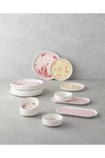 English Home Splash Seramik Kahvaltı Takımı 10 parça 4 kişilik Kırmızı-Pembe - Görsel 2