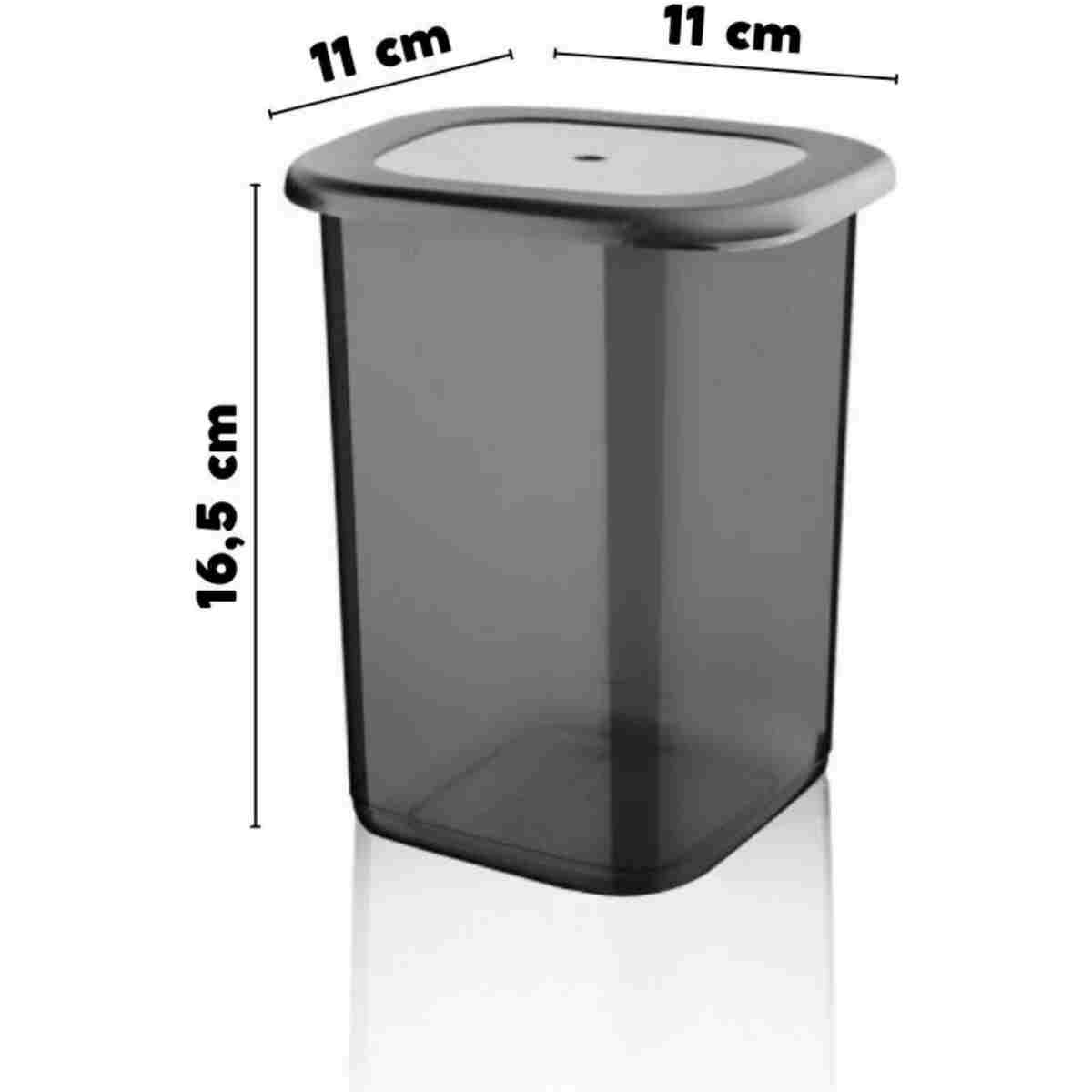 Nandy Home Etiketli 12 Adet 1200 Ml Ekonomik Kırılmaz Antrasit Saklama Kabı - Görsel 5