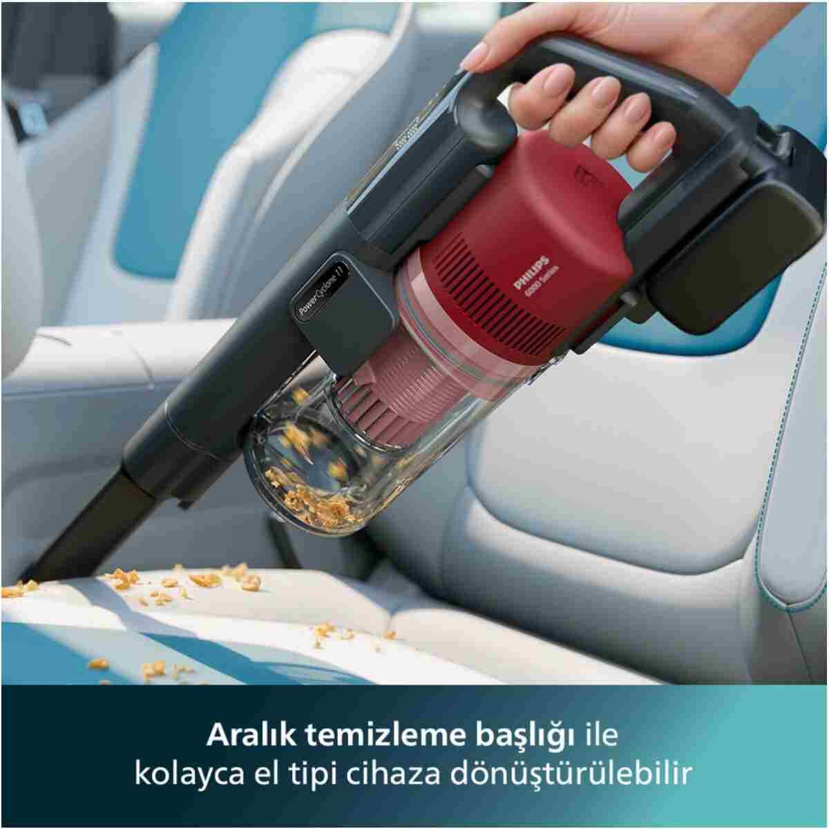 Philips 6000 Serisi Kablosuz Dikey Süpürge, PowerCyclone 11, 64 Dakika Kullanım Süresi, XC6552/01 - Görsel 7