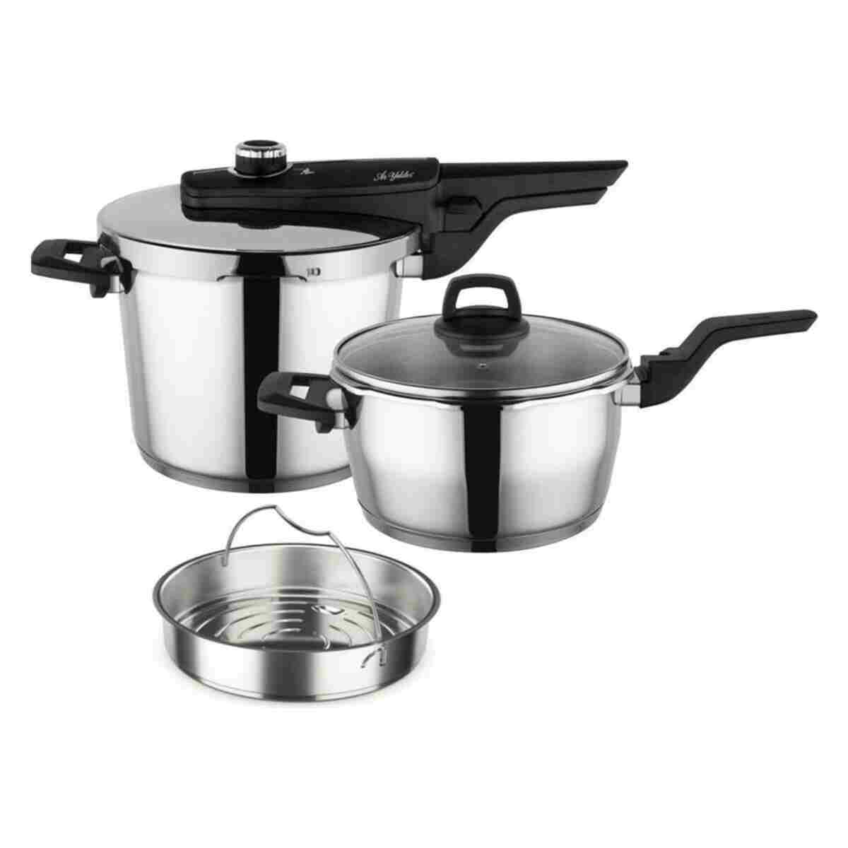 Aryıldız Easy Quick Kanka Çelik Düdüklü Tencere Seti - 4+6 Litre - Görsel 5