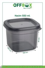 OFFBOX 12 Adet 24 Parça 0,55 Litre Kare Erzak Saklama Kabı Baharatlık 20 Etiket Hediyeli - Görsel 8