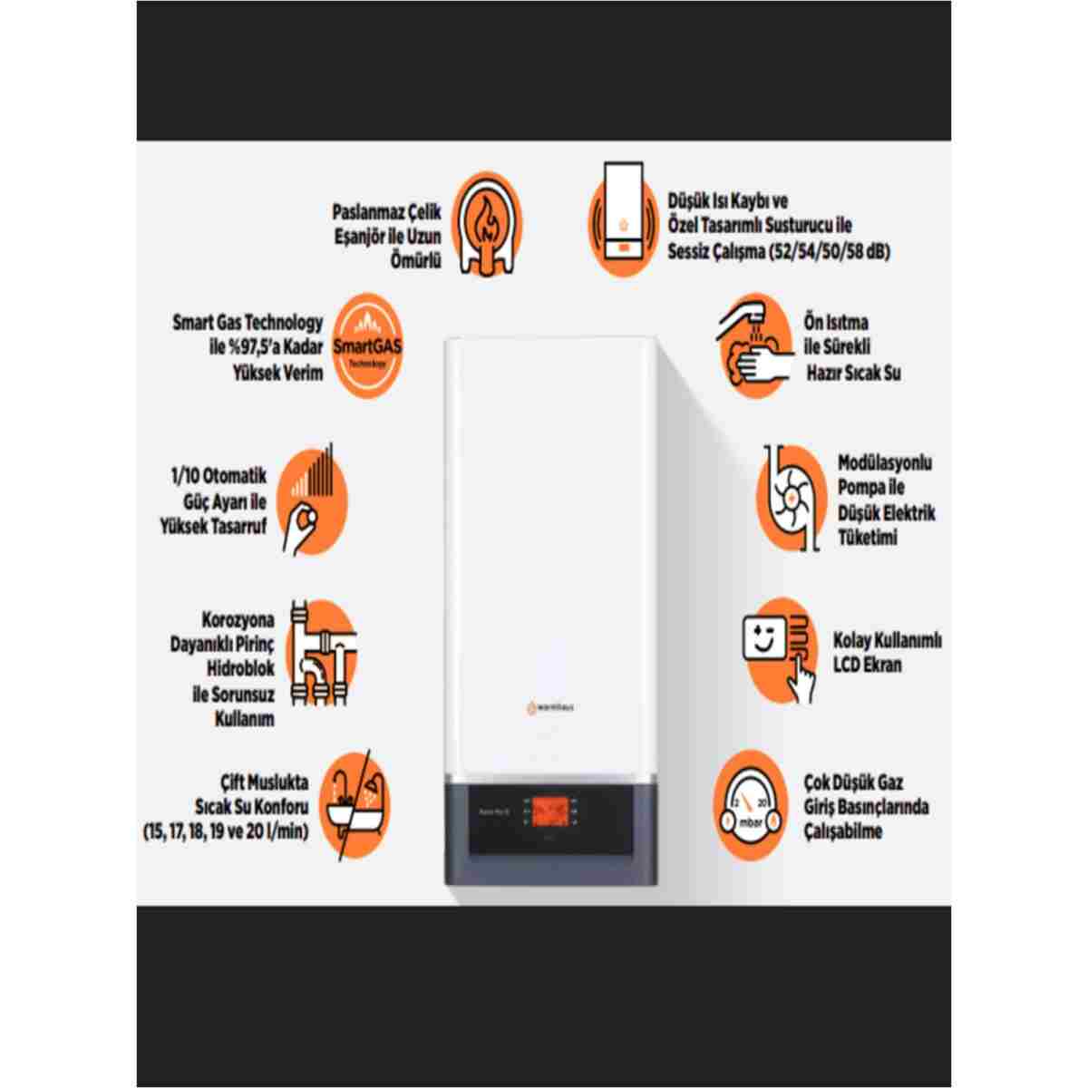 Warmhaus Enerwa 24/31 Kw Tam Yoğuşmalı Kombi(Baca Dahil) - Görsel 4