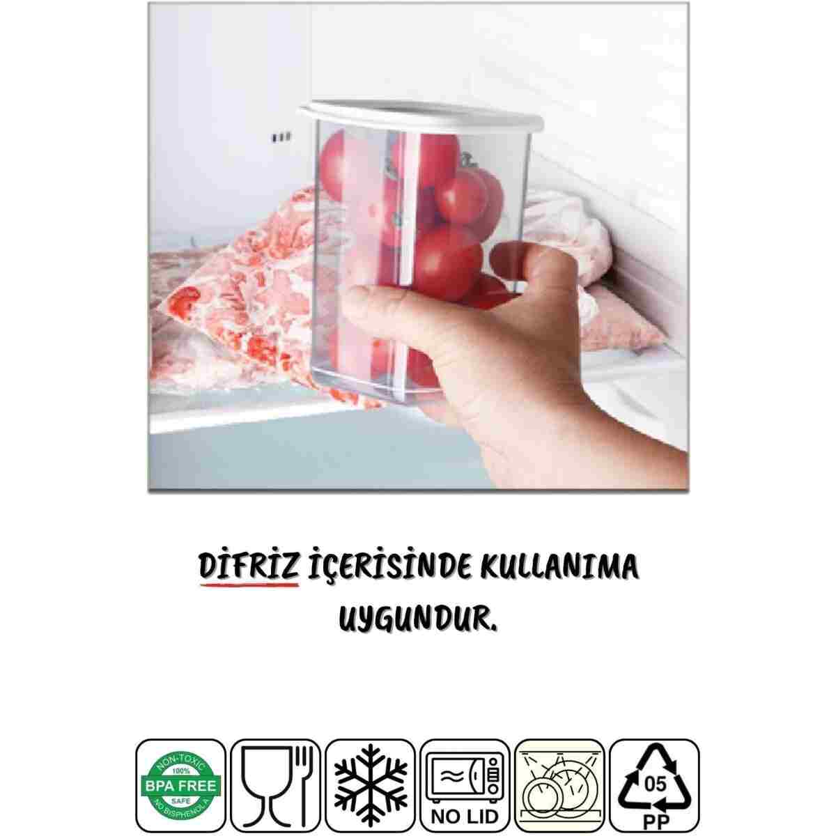 Nandy Home 24'li Set Etiketli, Kırılmaz Kare Erzak Saklama Kabı Beyaz X8 1,75 Lt/1,2 Lt/0,5 Lt - Görsel 3