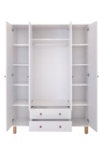Kilim Mobilya Bohera Bohem Dört Kapaklı Dolap (MDF kapaklı, yüksek ayaklı, iki çekmeceli , 200cm yükseklikte) - Görsel 12
