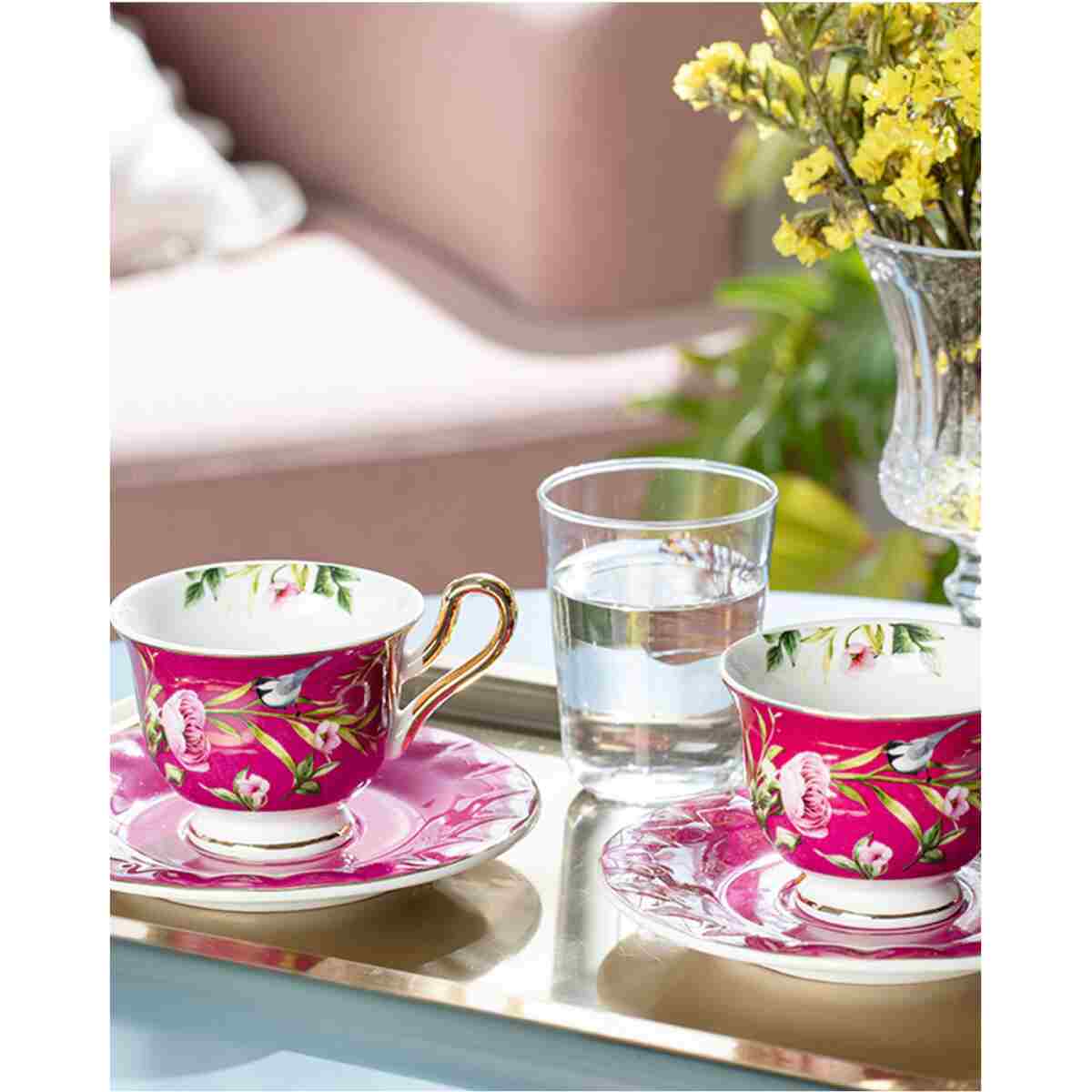 English Home Vanilla New Bone China 4 Parça 2 Kişilik Kahve Fincan Takımı Sarı - Görsel 4