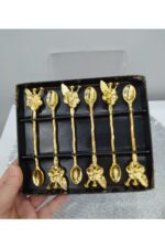 Genel Markalar 12 Adet Japon Gülü Gold Çay Kaşığı Seti Kahve Ve Kahvaltılık Hediyelik Mutfak Eşyası - Görsel 8