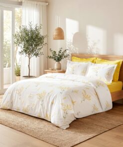 Karaca Home Loretta Sarı %100 Pamuk Çift Kişilik Nevresim Takımı (PP)