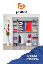 PRADO Double Askılıklı Çelik Profilli Bez Dolap