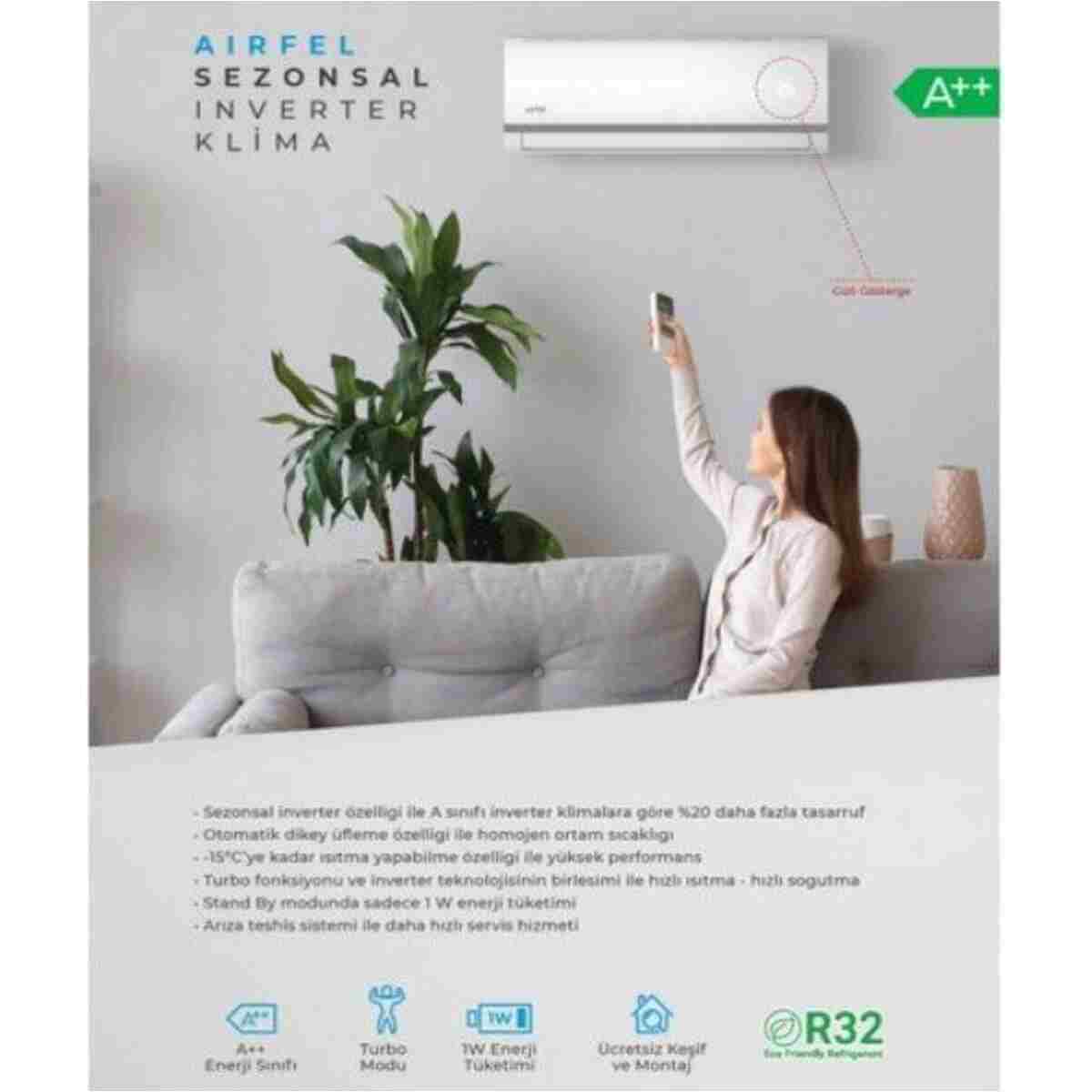 Airfel LTXM35N 12000 BTU R32 A++ Inverter Duvar Tipi Klima - Görsel 4
