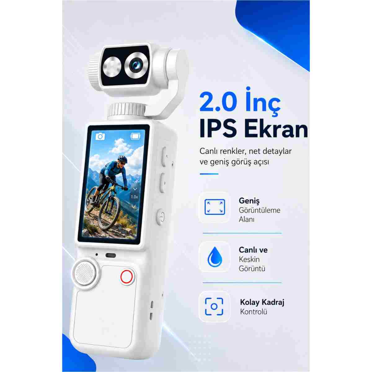 SEYUTECH 4K Ultra HD Mini Aksiyon Kamerası 2.0 inç Ekranlı Mikrofon Destekli Oto Fokus Özellikli 180° Döner Başlıklı Vlog Kamera - Görsel 4