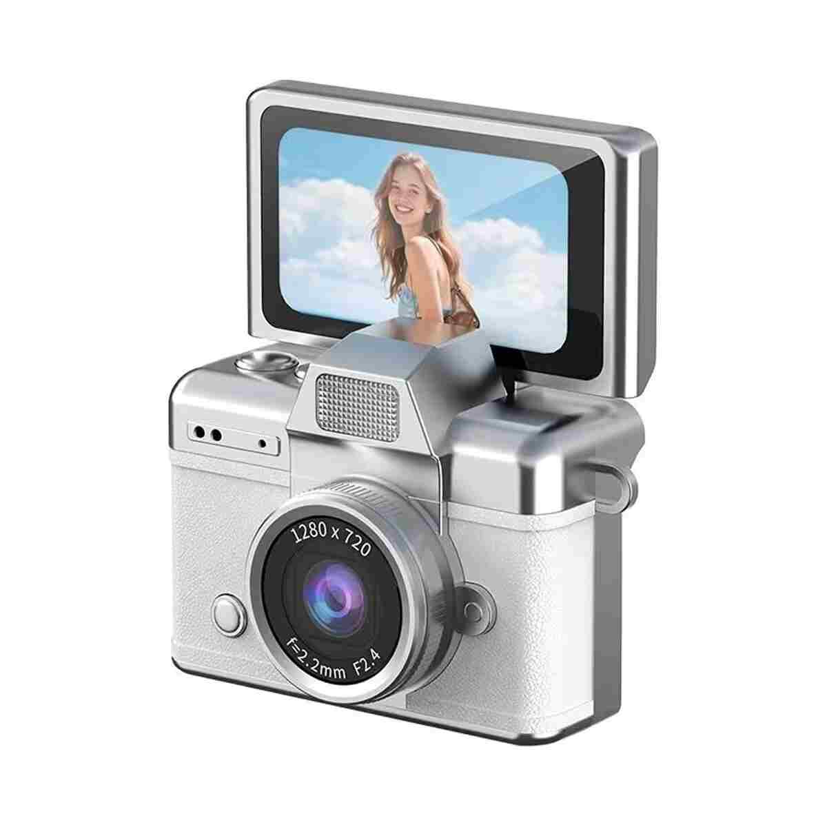 TECHNOMEN Retro Tarzı Dijital Kamera Yüksek Çözünürlüklü Mini Vlog Kamerası 1280x720 HD Ekranlı Aksiyon Kamera - Görsel 14