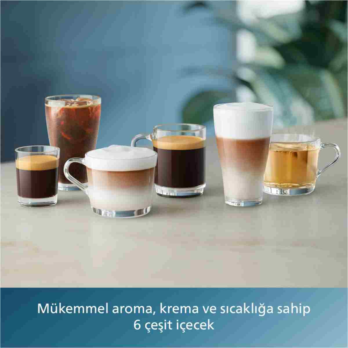 Philips 3300 Serisi LatteGo Tam Otomatik Espresso Makinesi, AquaClean Filtre, 6 İçecek Hazırlama, EP3343/50 - Görsel 2