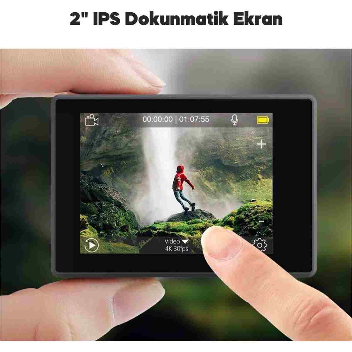 AKASO V50 Elite 4K/60FPS 20MP Wi-Fi Aksiyon Kamera ve Aksesuar Seti, Su Geçirmez Kılıf, App Kontroll - Görsel 13