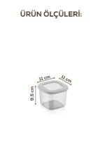 Vienev Foly 12'li Set Küçük Boy 0,55 Litre Etiketli Kaşıklı Kare Erzak Saklama Kabı Beyaz - Görsel 4