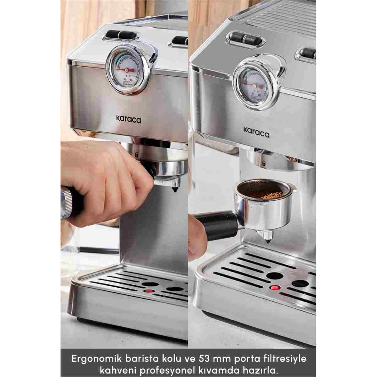 Karaca Coffee Art 1101 Süt Köpürtücülü 20bar Basınçlı Espresso Latte Cappuccino Americano Mak. 1,5l - Görsel 5
