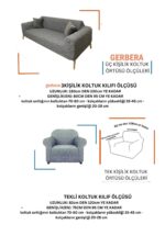 Gerbera Home Collection Jakarlı Ağaç Kabuğu Lastikli Koltuk Örtüsü Takımı 3 2 1 1 Krem Renk - Görsel 2