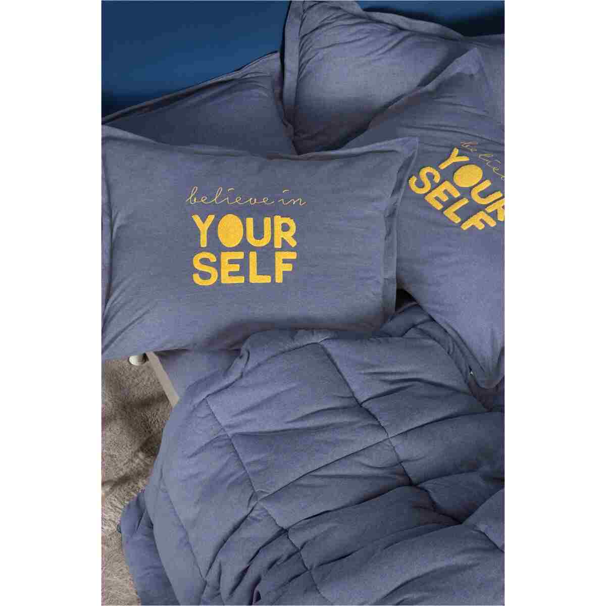 Karaca Home Motto Cotton Comfort Çift Kişilik Indigo - Görsel 7