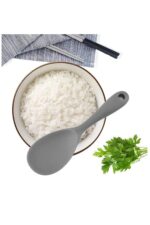 BRE HOME 22 cm ultra sert uçlu silikon pilav kaşığı yüksek ısıya dayanıklı Yanmaz Yapışmaz - Görsel 4