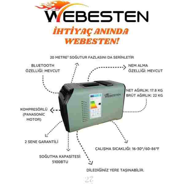 WEBESTEN Taşınabilir Portatif Klima