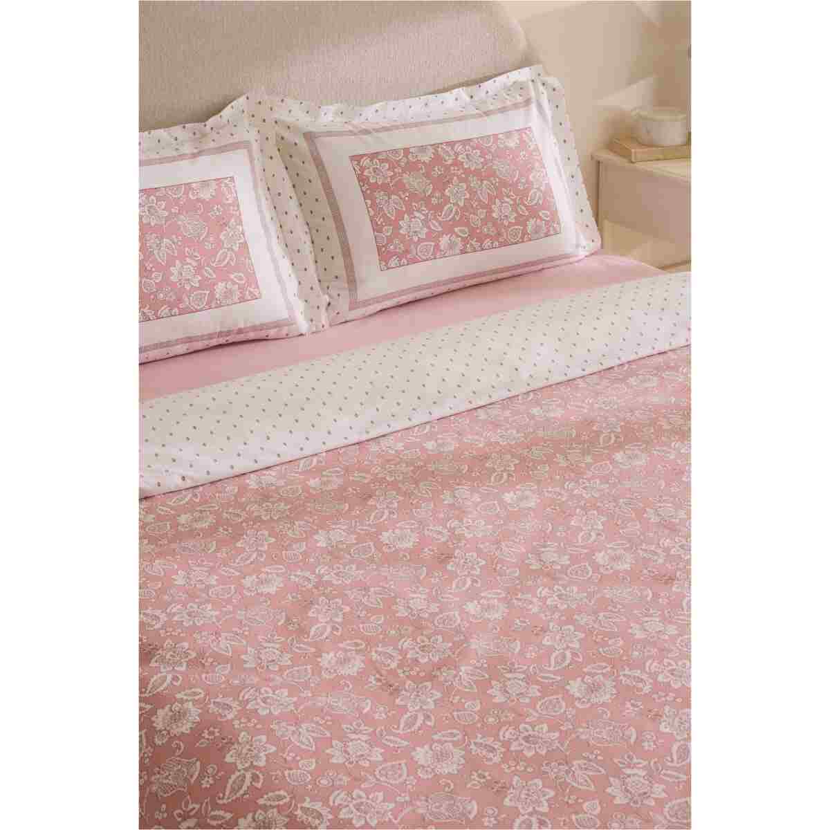 Karaca Home Celerina Pembe %100 Pamuk Çift Kişilik Fitted Nevresim Takımı - Görsel 6