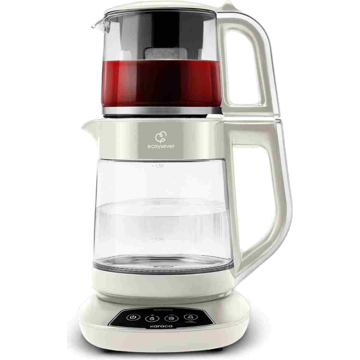 Karaca Çaysever 3 In 1 Konuşan Cam Çay Makinesi Su Isıtıcı Ve Mama Suyu Hazırlama 1700w Chrome - Görsel 9