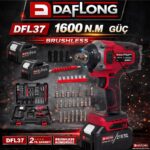 DAFLONG 21V PROFESYONEL 15 PİLLİ KÖMÜRSÜZ 1/2 1600NM TORKLU SOMUN SIKMA MAKİNASI -DFL-37E