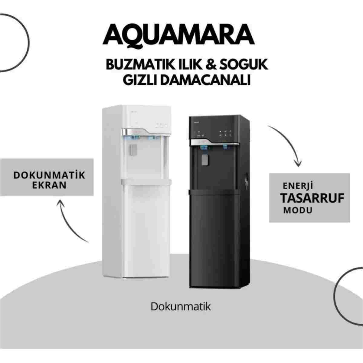 AQUAMARA Buz Yapma Özellikli Su Sebili - Siyah - Görsel 2
