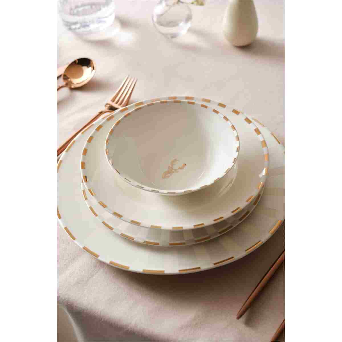 Karaca Elegance Bone Aries Metalic 24 Parça 6 Kişilik Yemek Takımı - Görsel 3