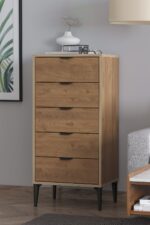 SARMOBİ Arden 5 Çekmeceli Şifonyer/Çamaşırlık 50x105x40 cm Atlas Çam – Modern Tasarım - Görsel 4