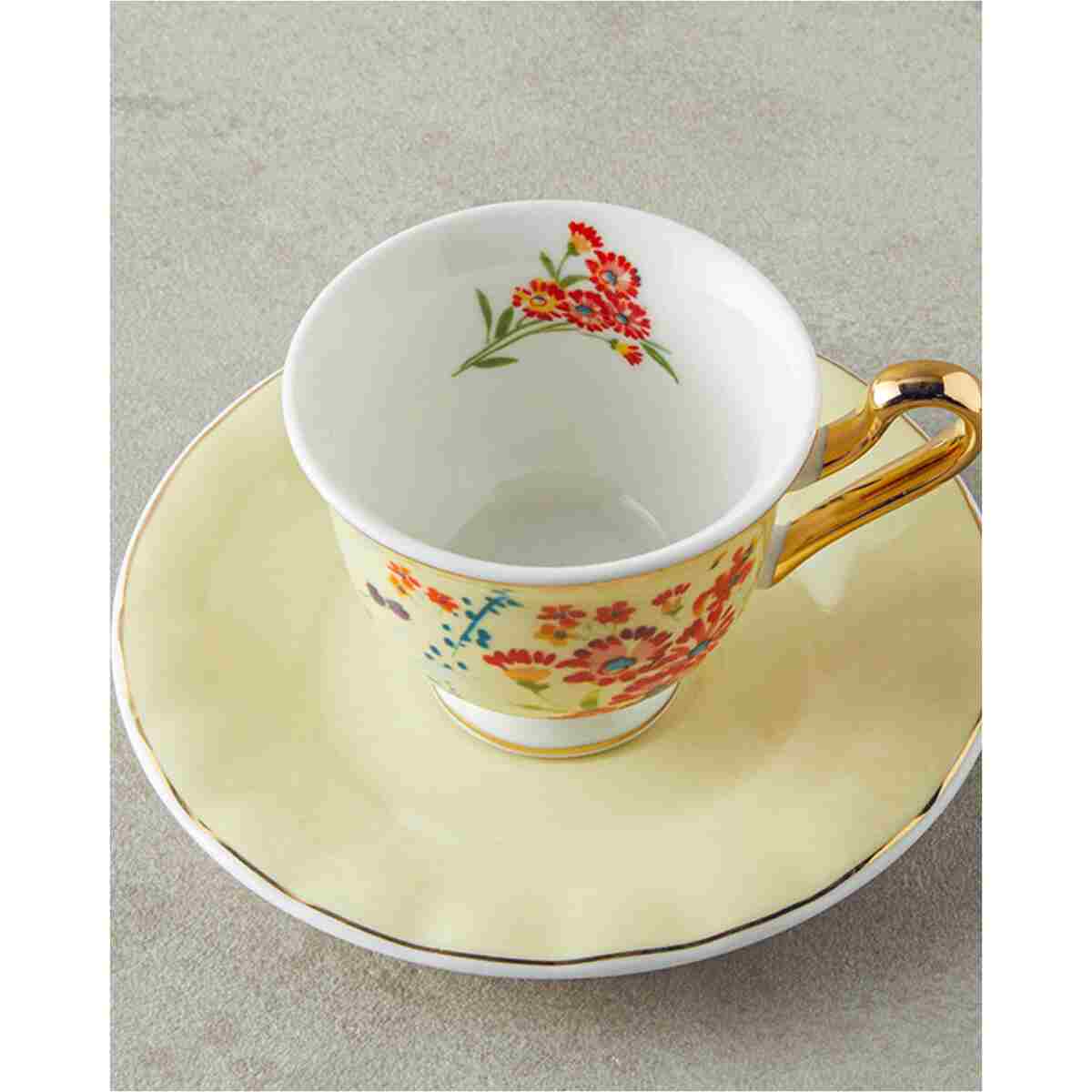 English Home Miranda New Bone China Kahve Fincan Takımı 4 Parça 2 Kişilik Açık Sarı - Görsel 3
