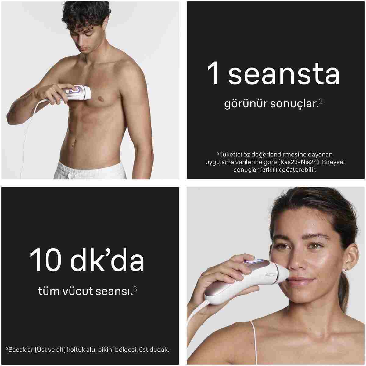 Braun IPL Skin i·expert, Evde Lazerle Tüy Alma, App ile, Mini Yüz Tüy Alma Cihazı, 4 Başlık, PL7432 - Görsel 4