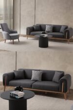 EDSY HOME Riva 3+1 Koltuk Takımı Sütlü Kahve - Görsel 9