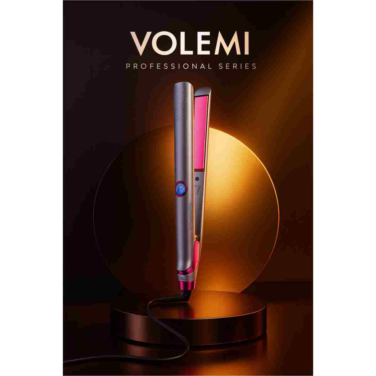 VOLEMİ Vm-004 Profesyonel Seramik Dar Plakalı Saç Düzleştirici Hızlı Isınma Dijital LED Ekran - Görsel 5