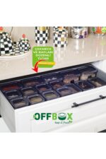 OFFBOX 6 Adet 12 Parça 3,2 Litre Mega Boy Dikdörtgen Erzak Bakliyat Saklama Kabı Seti 20 Etiket Hediyeli - Görsel 13