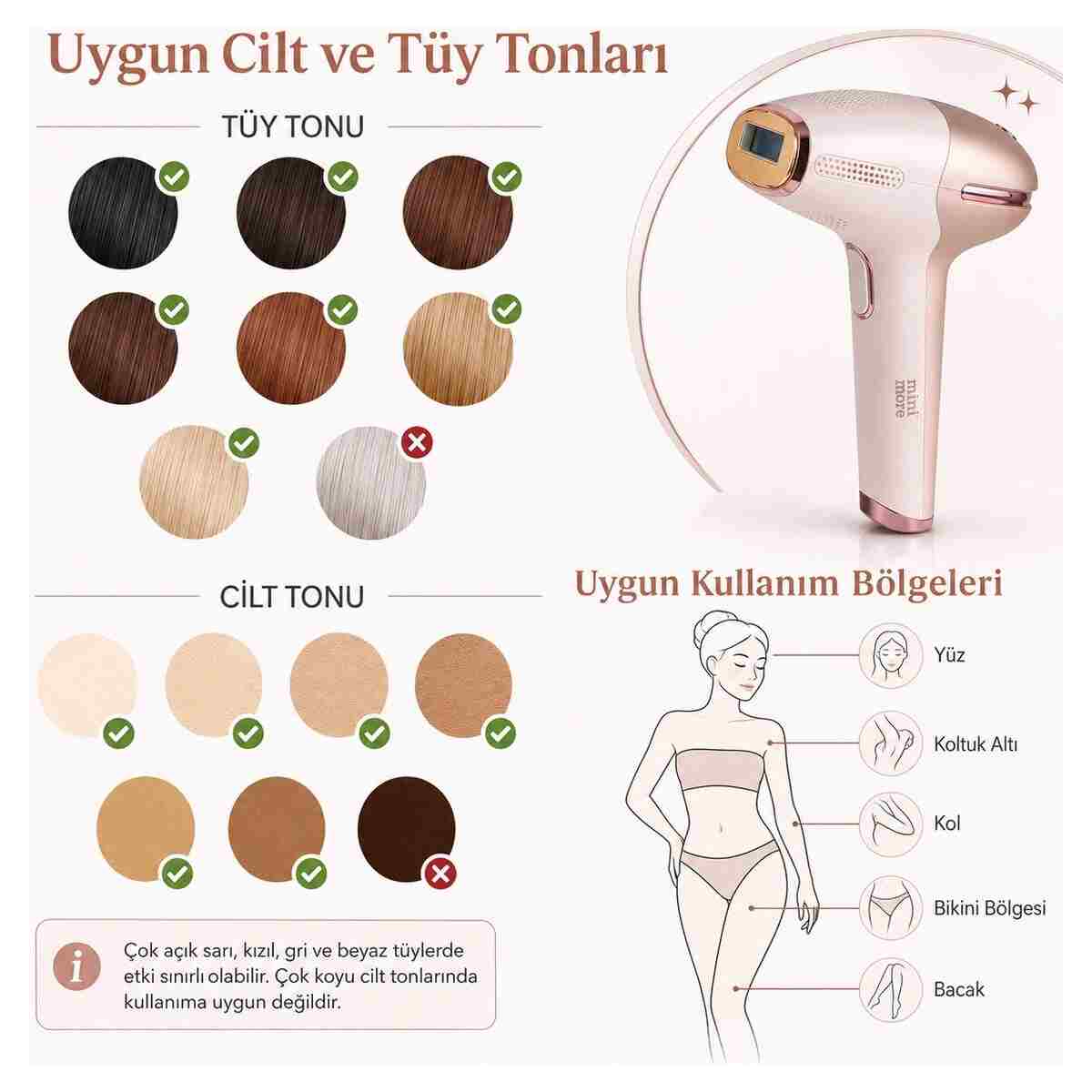 Mini More Beauty Professional 999.999 Flash Buz Başlıklı IPL Lazer Epilasyon Cihazı - 9 Enerji Seviyeli - Görsel 7