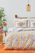 Karaca Home Lumina Sarı %100 Pamuk Çift Kişilik Nevresim Takımı - Görsel 6