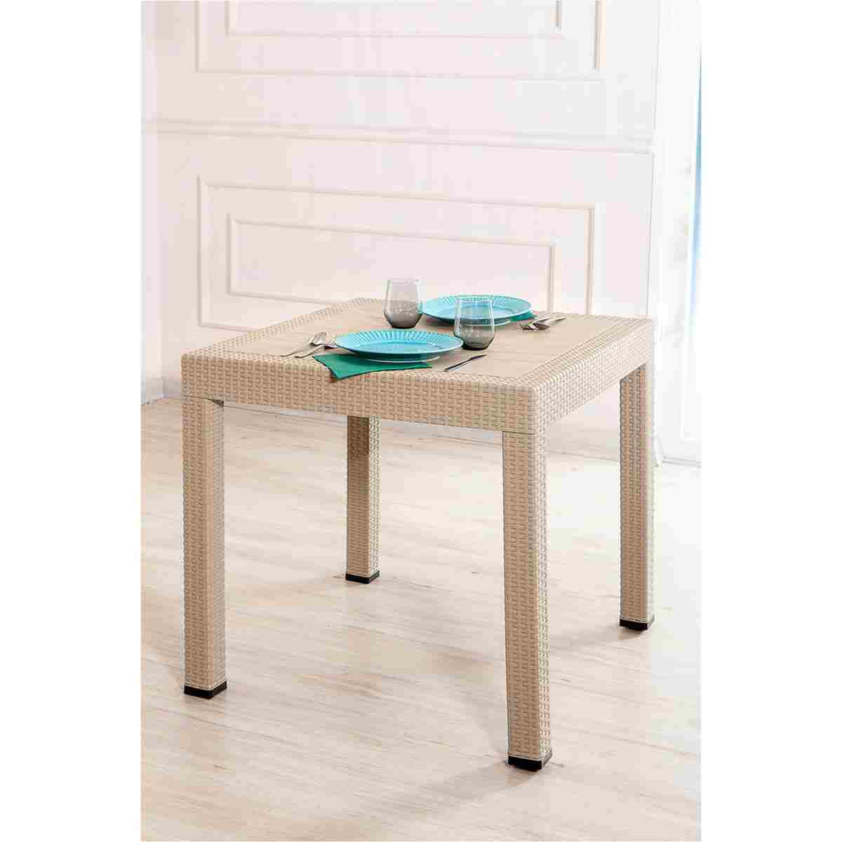 SANDALİE Garden Rattan Cappucino Masa Takımı Bahçe&balkon - 1 Masa 4 Sandalye - Görsel 3