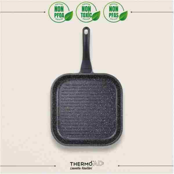 ThermoAD | Izgara Tavası | Kare | 28cm | Gri