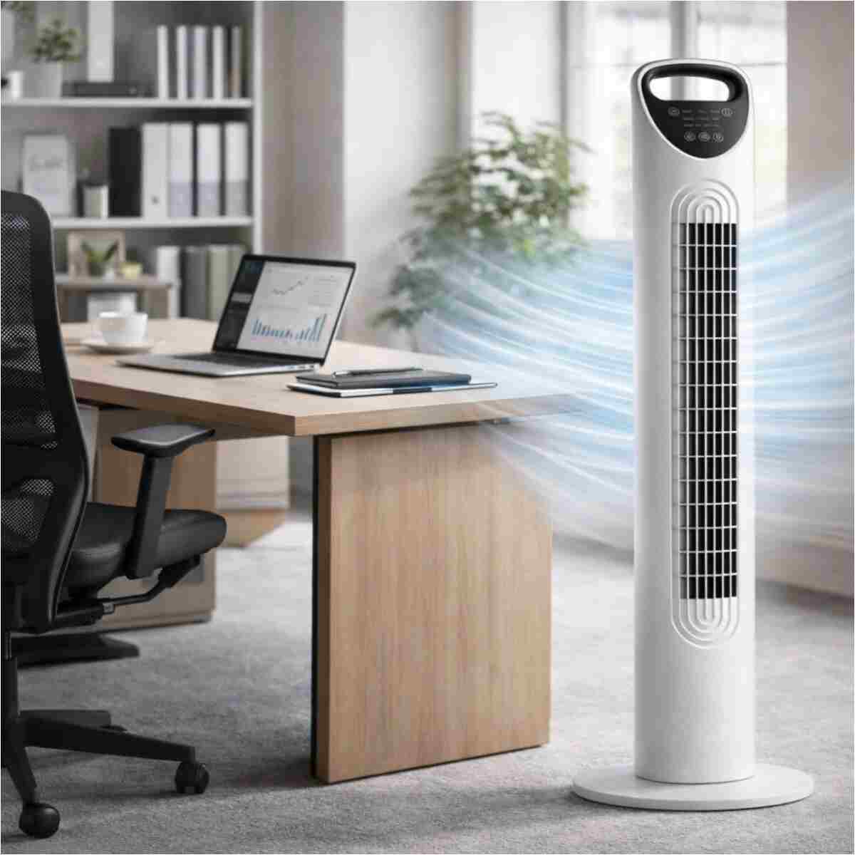 SMAYLİNG Sessiz Kule Vantilatör 80cm Uzaktan Kumandalı, 3 Hızlı, Salınımlı, Taşınabilir Fan - Görsel 15
