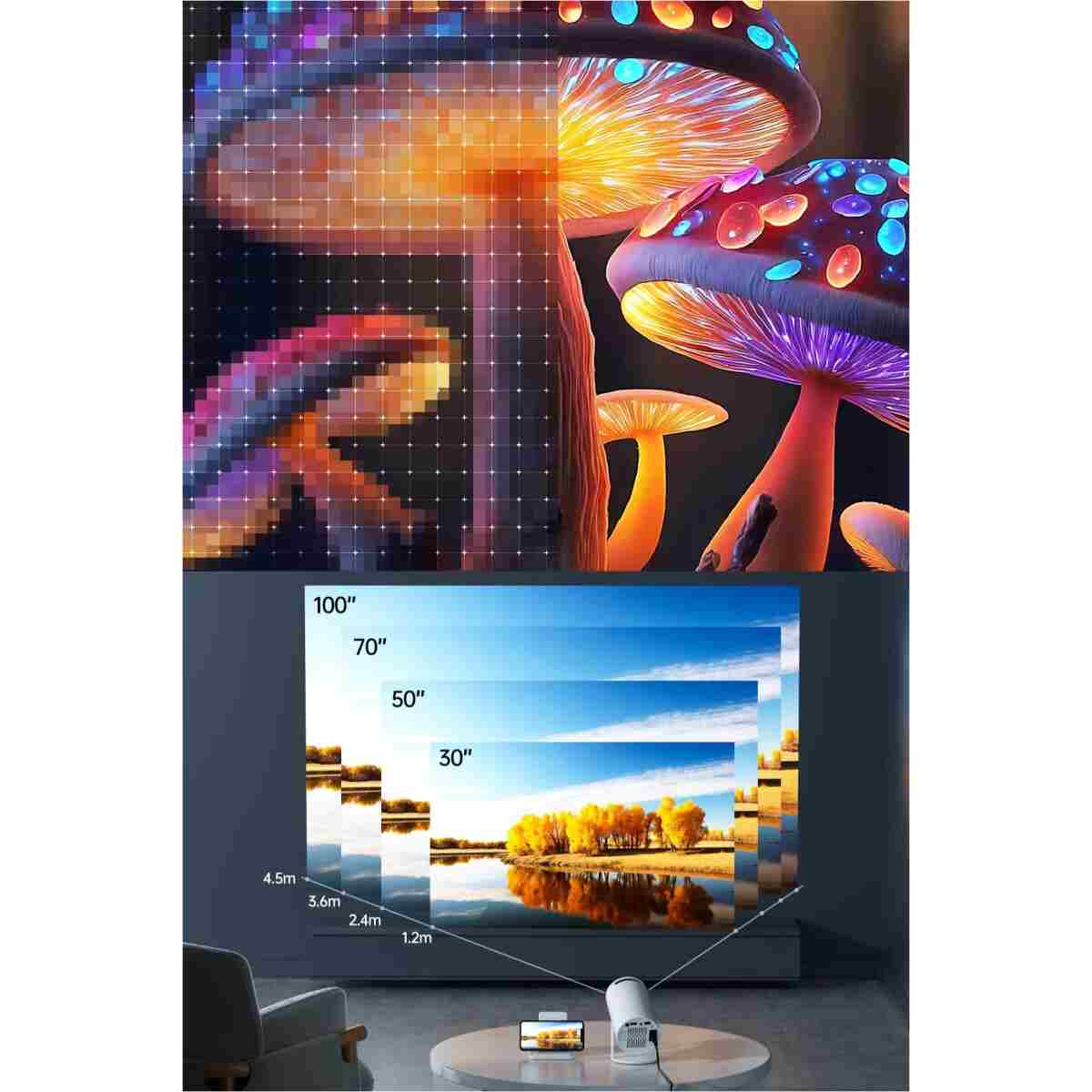 ELECTROZEN HY300-1 Taşınabilir Projektör 1080P Android Son Sürüm Kablosuz Bağlantı Mini Ev Sineması 4K yansıtma - Görsel 10