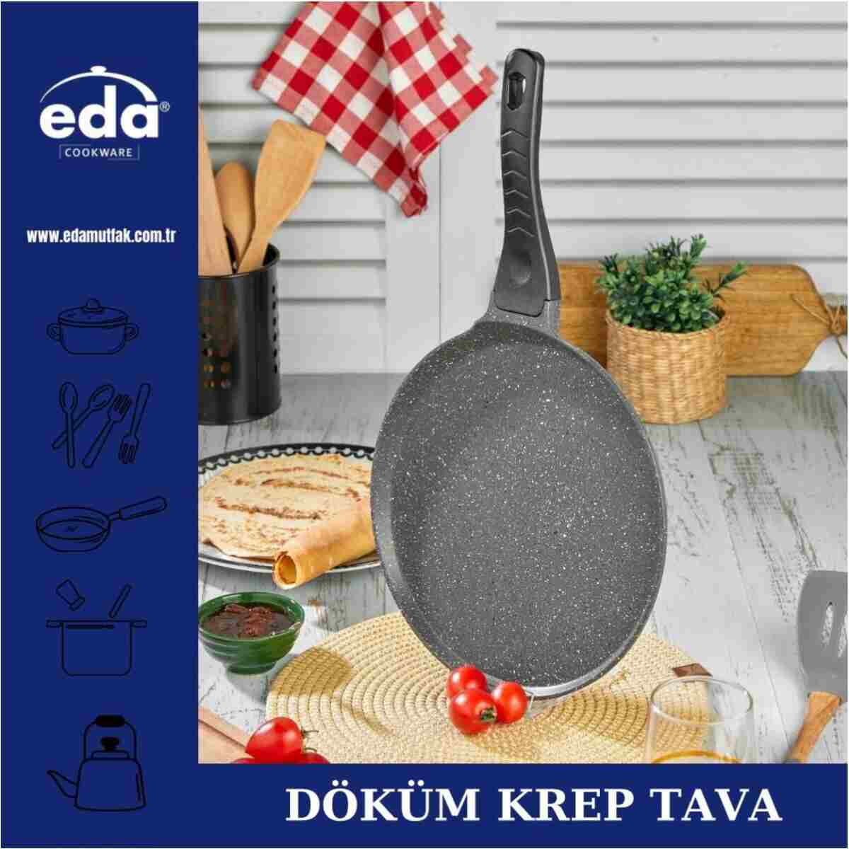 Eda Granit Döküm Krep Tavası 26cm - Görsel 11